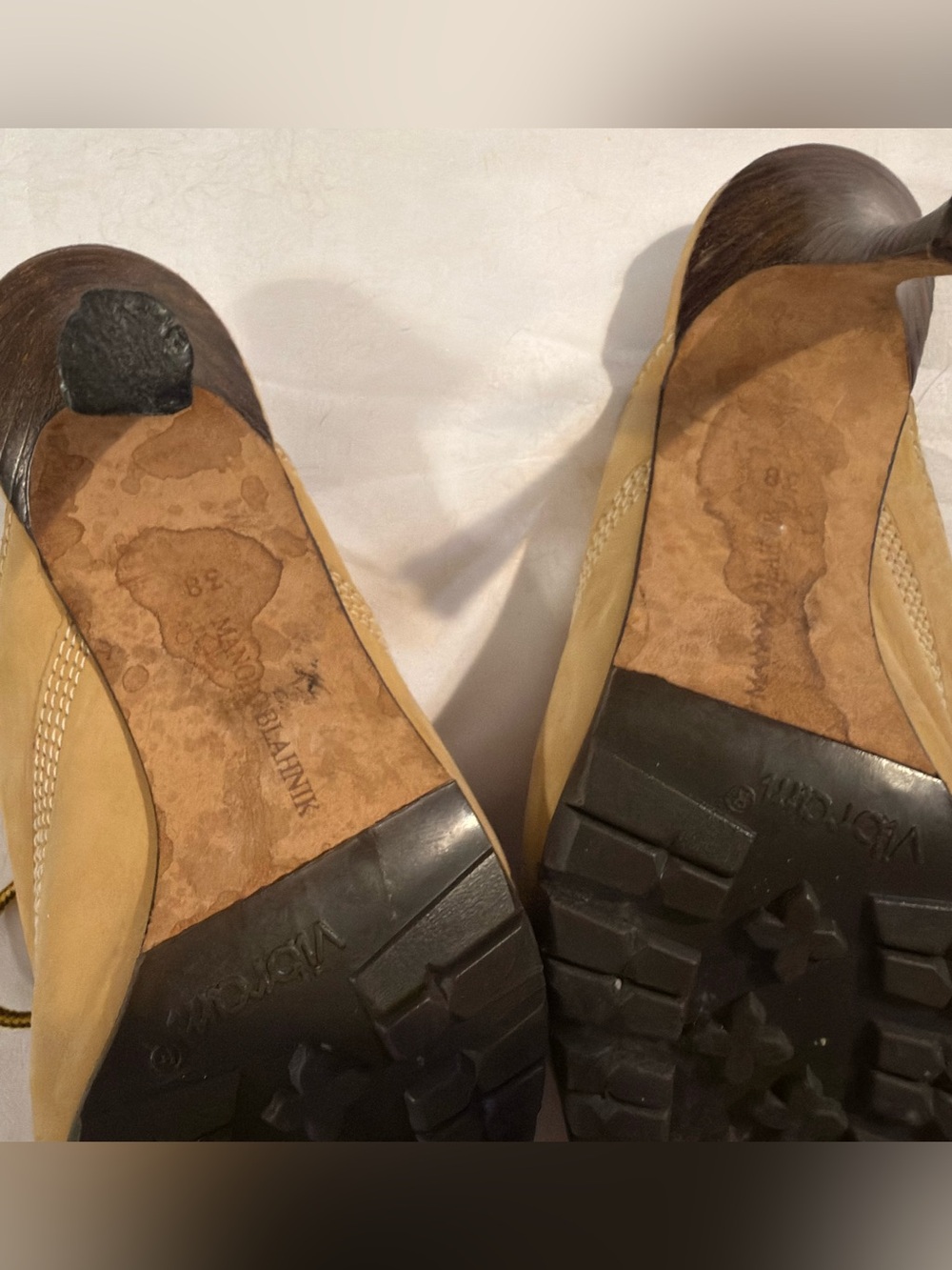 Vintage Manolo Blahnik Oklamod Timberland Pointed Toe Lace-Up Mules EU 38 US 7.5 - Picture 16 of 16